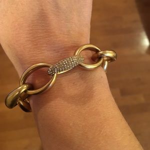 Stella and Dot Gold Pave Chain Link Bracelet